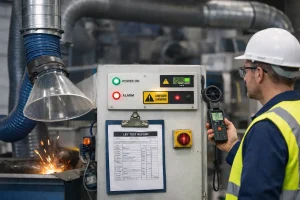 Industrial worker tests LEV system