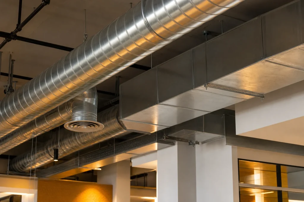 Finished commercial ducting layout