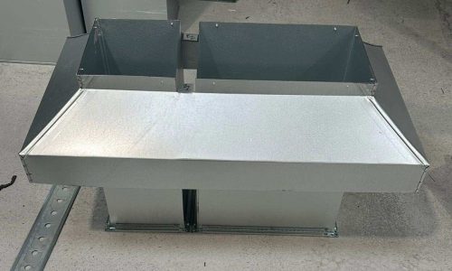 Large rectangular ductwork section for industrial HVAC installation